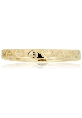 handsome teeny-tiny faceted hearts gold baby ring 